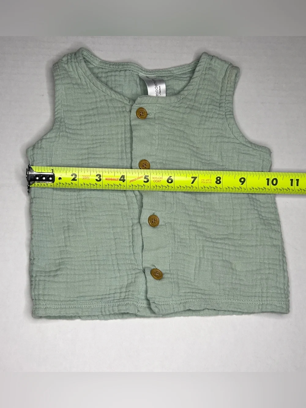Modern Moments by Gerber 24 Months 100% Cotton Mint Green Button Front Tank